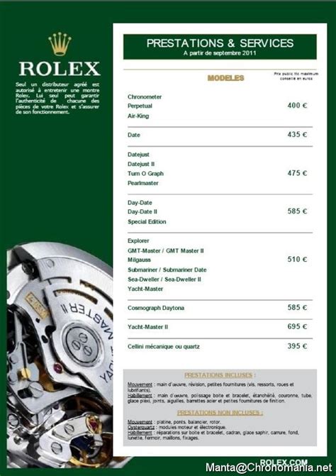 revision rolex prix|rolex watch maintenance cost.